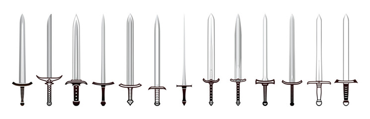 A Collection Of Vector Medieval Sword.