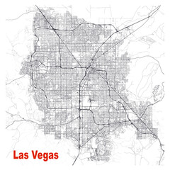 Las Vegas Outline Map Vector Illustration