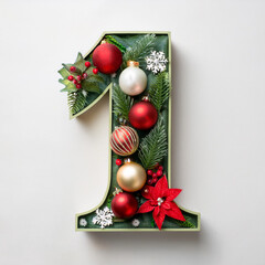 Number in Christmas theme