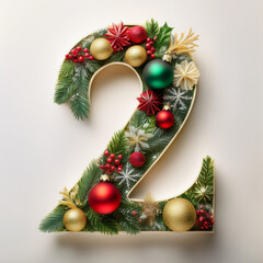 Number in Christmas theme