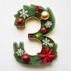 Number in Christmas theme