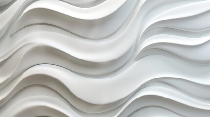 Obraz premium A Serene Flow: Intricate White Waves in Textured Ceramic Design Showcase Modern Aesthetics and Timeless Beauty