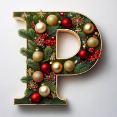 Alphabet in Christmas theme 