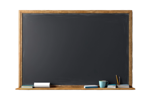 Blackboard occupying the frame, full body visible, high resolution, isolated against a stark white background, void of any writing or markings, casting a soft shadow suggesting isolation, high-quality