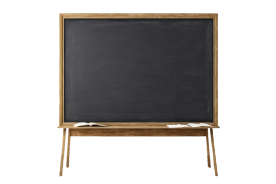 Blackboard occupying the frame, full body visible, high resolution, isolated against a stark white background, void of any writing or markings, casting a soft shadow suggesting isolation, high-quality
