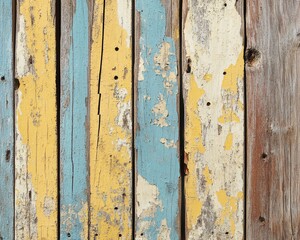 Aged Wooden Planks with Peeling Paint and Rough Texture