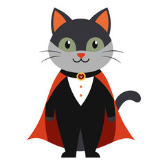 Cat wearing Halloween costume vector art illustration