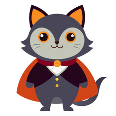 Cat wearing Halloween costume vector art illustration
