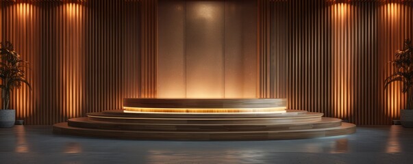 Podium mockup with integrated document holder.