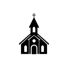 minimalist church logo vector art silhouette icon