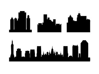 skyline silhouette, silhouettes-of-modern-city-skylines-in-black