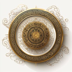 Obraz premium Ornate Gold Circle Frame
