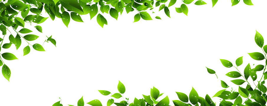 Green leaves border a white background. Perfect for creating invitations, cards, and other designs.