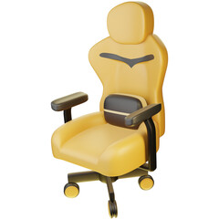 3D Render of a Gaming Chair, Ideal for Gaming Setup or Office Space Designs. Clipart for Ergonomic Chairs, Tech Accessories, and Gaming Equipment.