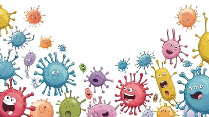 Obraz premium Vector graphic of germs with large copy space