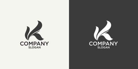 initial K monogram logo design vector