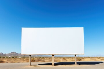 Obraz premium Blank billboard in desert landscape for advertising