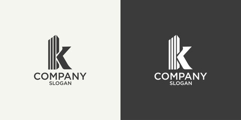 initial K monogram logo design vector