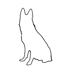 Dog Outline | Dog Drawing | Dog Illustration