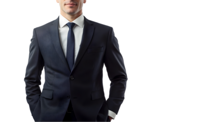 A businessman in a suit isolated on white background