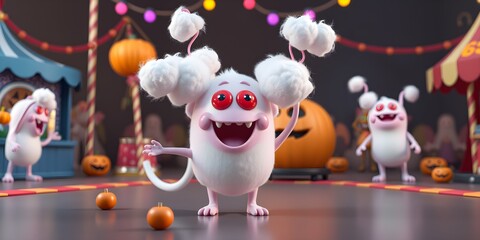 Obraz premium Candy-Themed Monster at Halloween Carnival