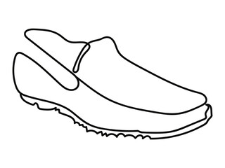 Shoe flat oneline art icon design vector