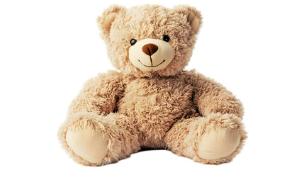 Obraz premium A fluffy teddy bear isolated on white background