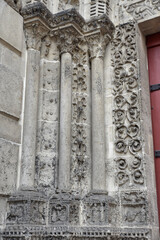 Sculptures de la cathédrale à Rouen en Normandie. France