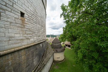 Fototapeta premium Side view of Munot Castle in Schaffhausen, Switzerland, a circular 16th century fortification in the center of Schaffhausen