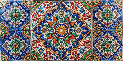 ceramic tile work intricate patterns vibrant colors