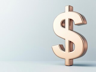 A metallic dollar sign with a bold upward arrow, reflecting financial success, Photorealistic, 3D Render, Modern