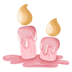 Pink candle in halloween day