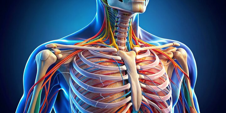 Colorful anatomy illustration shoulder joint