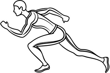Line art of a person running a vector illustration 