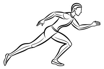 Line art of a person running a vector illustration 