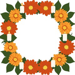 Obraz premium Five Candles on a Pumpkin Cake