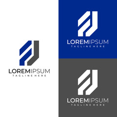 letter at symbol FJ modern logo