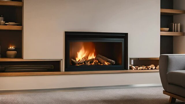 fireplace with red brick