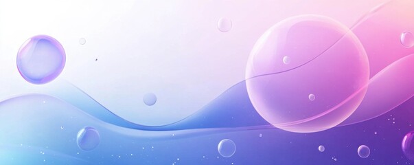 Clean  design with a soothing purple and blue gradient background featuring abstract floating bubbles