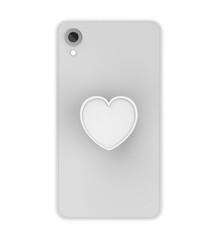 Heart shape smart phone pop socket stand and holder for branding 3d render illustration.