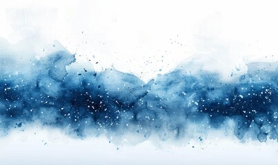Obraz premium Watercolor abstract snowstorm on white.