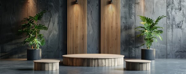 Design a podium mockup with an adjustable height mechanism.