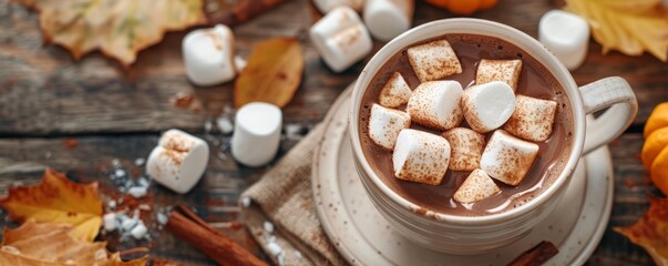 Hot chocolate with autumn marshmallows