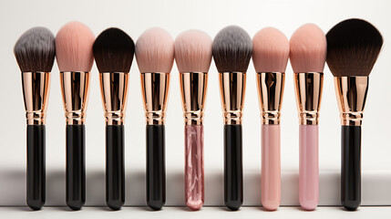 makeup brushes isolated on white