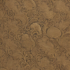 Exquisite golden color wallpaper texture, decorated colorful yellow ornate patterns paper detailed macro closeup photography