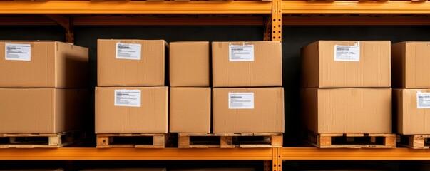 Packed shelves with products ready for shipment, with labels indicating Black Friday specials, representing logistics preparedness