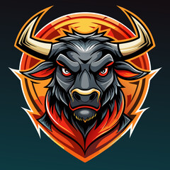 bull head tattoo Mascot for Brand Identity logo