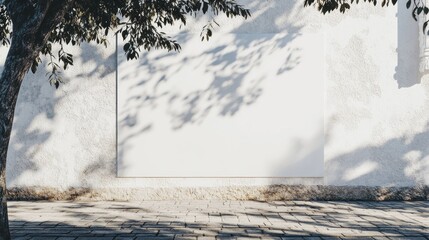 Blank Billboard on a White Wall