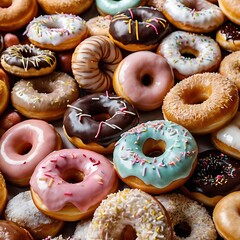 Delicious doughnuts or donuts with sprinkles