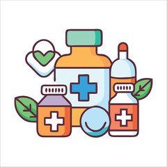 Illustration of medicinal resources and supplements